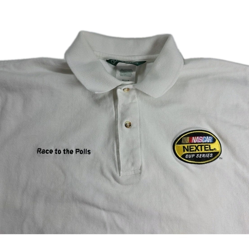 OUTER BANKS Nascar Nextel Cup Series MEN White Polo Shirt Size MEDIUM